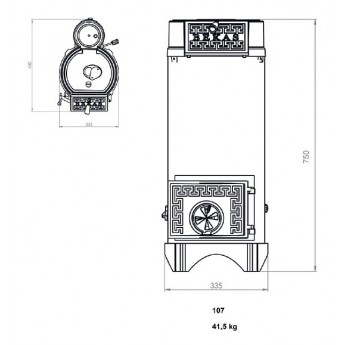 31x70 Circle Stove - Seramic Brick