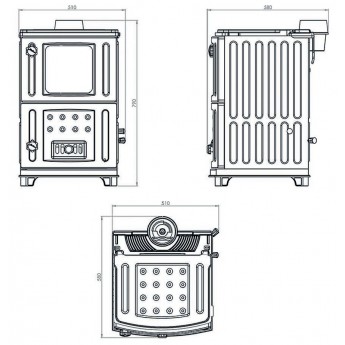 Lux Fireplace Stove - Brick / Cast Iron