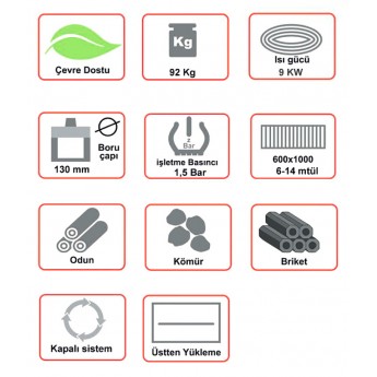 Solid-Fuel Free Standing Stove With Boiler