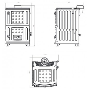 Turbo Stove Double Lid - Brick / Cast Iron